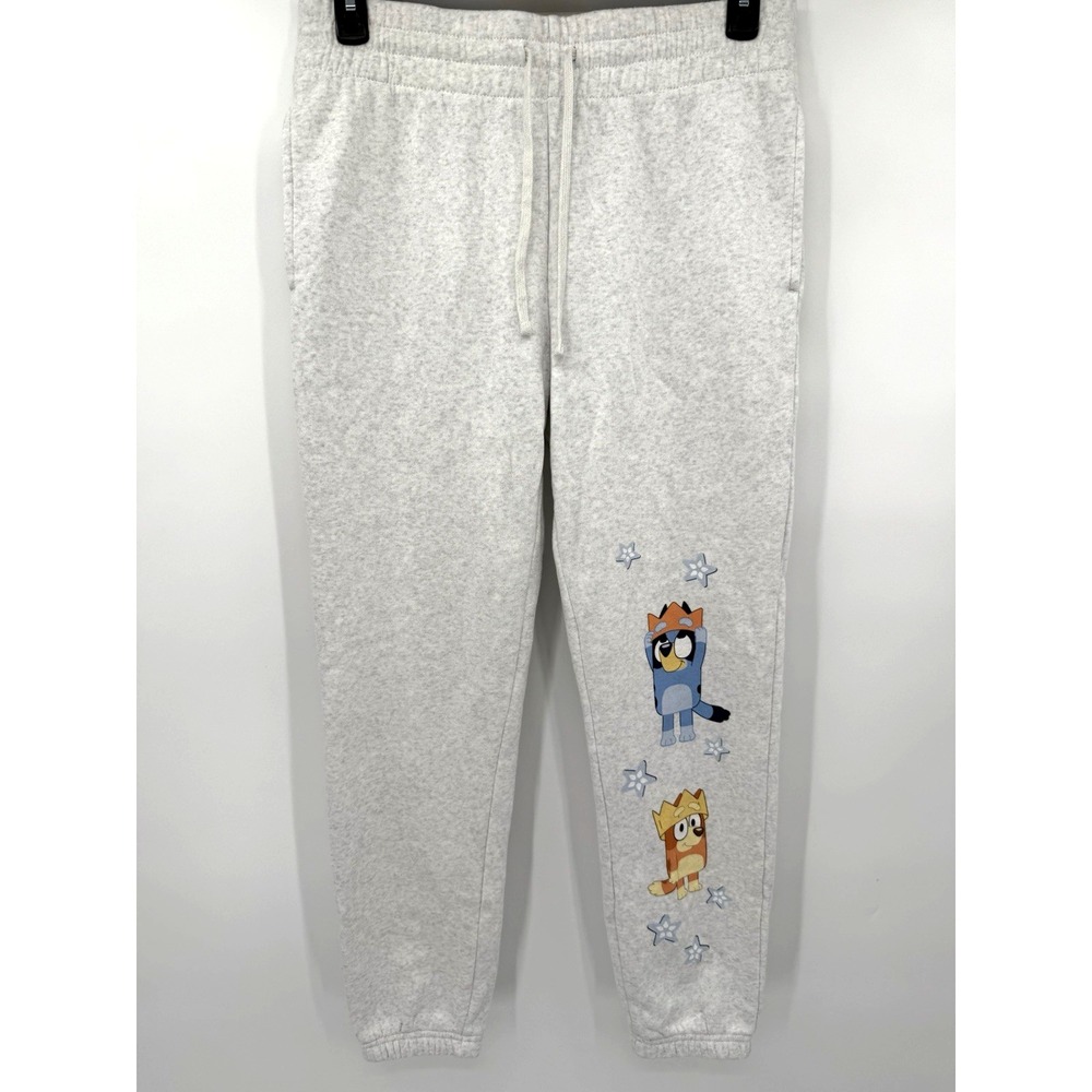Bluey Sweatpants Kids Size M Grey Joggers Bluey and Bingo Graphic Fleece Pants